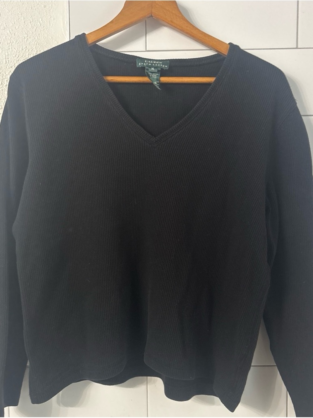 Lauren Ralph Lauren Black Sweater Top - XL